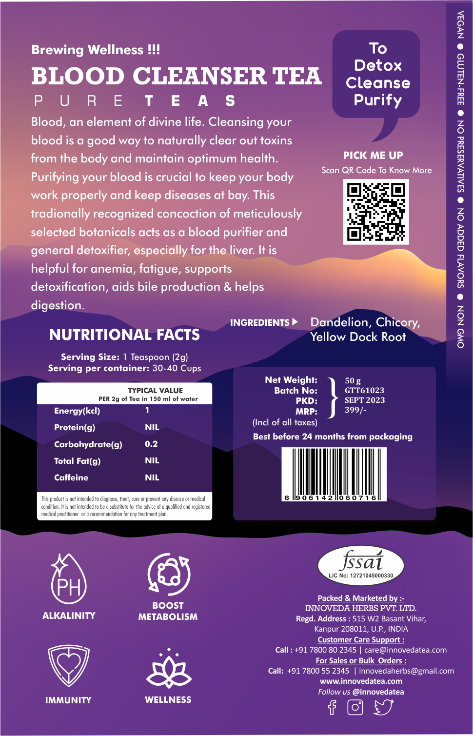 Innoveda Blood Cleanser Tea - 50 gms